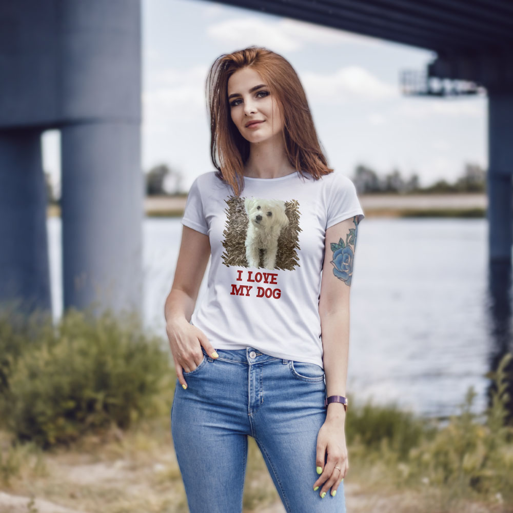 Lady T-Shirt mit deinem Foto + Wunschtext/Namen